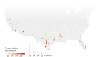 a social share image for the story: ICE detainees face greater risk from extreme heat than most prisoners.