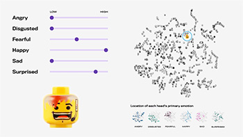 a social share image for the story: Get a LEGO head to match any emotion.