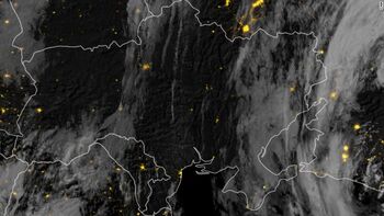 a social share image for the story: Satellite imagery shows Ukraine going dark.